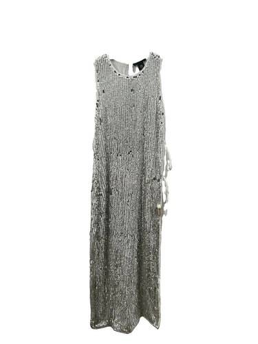 Mac Duggal Hours sleeveless gown Covered Dense Silver Sequins Size 0 Hours