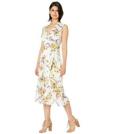 Sam Edelman Shadow Stripe Maxi Dress (White Multi) Women's Dress size 14 Sam Edelman