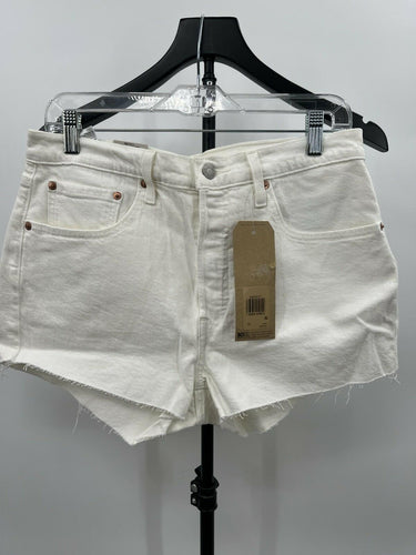 Levi's 501 Shorts High Rise White Denim Cutoff Frayed NWT Size 30 Levi's