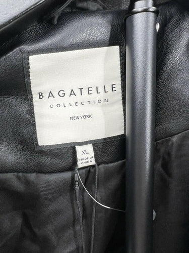 Bagatelle Black Faux Leather Moto Jacket Size XL