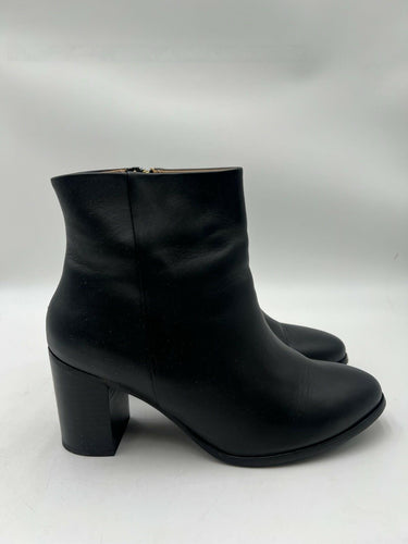 NISOLO Lia Heeled Bootie Black Leather Ankle Boot Womens SIZE 10 Nisolo