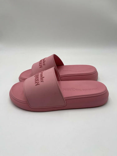 Alexander McQueen women's logo slide sandals in pastel pink Size 39 Alexander