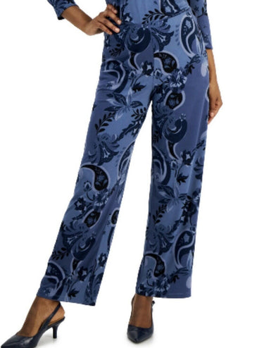 Jm Collection Womens Intrepid Blue Garden Pants Size L JM Collection