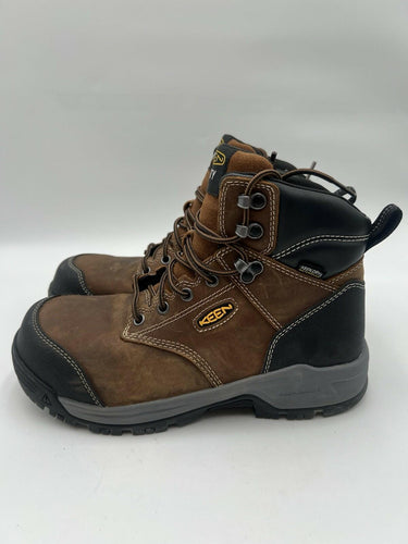 KEEN Utility Mens Waterproof Safety Toe Work Boots Brown Size 8