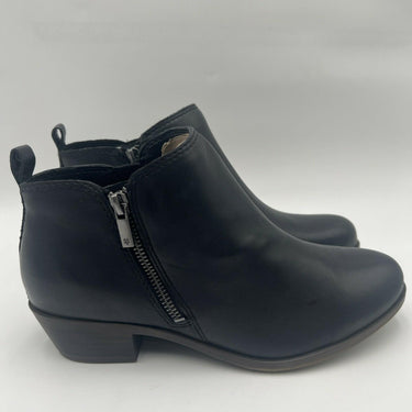 Women's Lucky Brand Basel Ankle Booties Black Leather Size 9W Lucky Brand