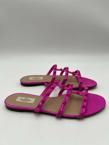 Women's. Valentino Garavani Rockstud patent leather sandals bright pink Size 39 Valentino