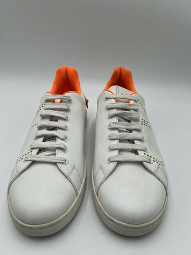 Valentino Garavani Backnet white leather perforated VLogo sneakers Size 42.5 Valentino
