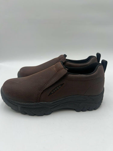 Roper Performance Slip On Work Shoes Brown Leather Moc Toe Mens Size 7