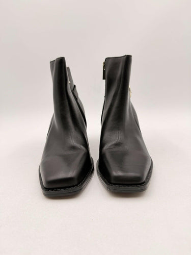 Vince Camuto Sameena Black Leather Side Zip Ankle Booties Size 7.5M