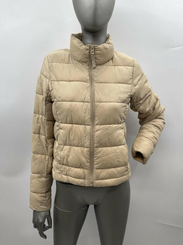 NWT Love Tree Women’s Full Zip Long Sleeve Puffer Jacket, Color Khaki Size S Love Tree