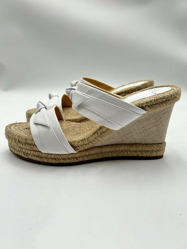 Alexandre Birman Clarita knotted leather 75mm espadrille slides Jute Size 8M