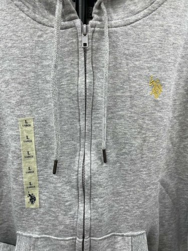 U.S. Polo Assn. METALLIC LOGO ZIP UP MEN HOODIE Size L