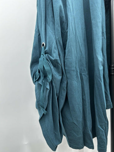 Teal Bury Bobeau Woman’s open-front cardigan Tie Cuffs Details Size Curvy 2XL