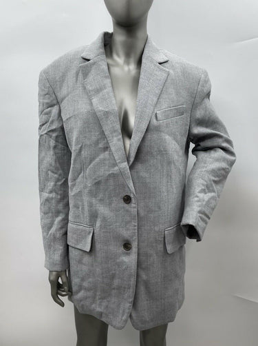NWOT Women’s THEORY Wool Oversized Flannel Blazer Color Gray Size S Theory