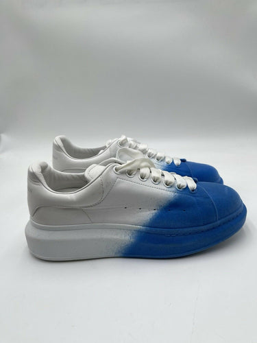 Alexander McQueen Oversized White Blue Suede Spray Men Sneakers Size 41 Alexander McQueen