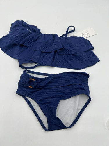 Janie and Jack Girls Bikini Set Navy Ruffle One Shoulder Ring 5 Janie and Jack