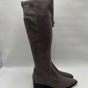 Women’s Marc Fisher grey faux-suede over-the-knee flat boot Size 6.5M Marc Fisher