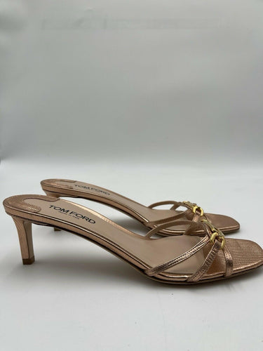 Tom Ford Whitney 55 lizard-effect metallic leather mules Size 39 Tom Ford