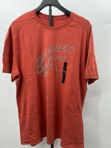Brothers and Sons B+S Men's Red Orange Slub Cotton Logo Graphic T-Shirt L Brother & Son