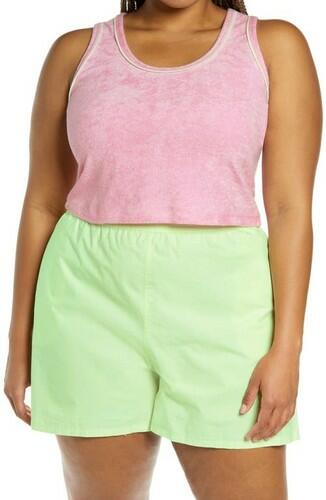 BP. Terry Cloth Tank Top Pink Opal Cropped Tank 1X BP.