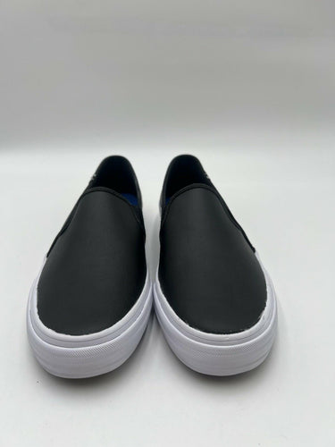 Keds Black Leather Slip On Sneakers White Platform Casual Size 8.5