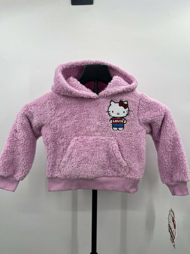 NWT LEVI’S X HELLO KITTY FAUX SHEARLING HOODIE Girl Pink 2T Levi's