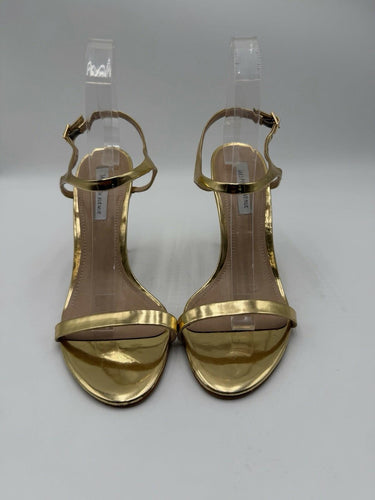 Women’s Saks Fifth Avenue gold stiletto strappy sandals Heels Size 8.5M