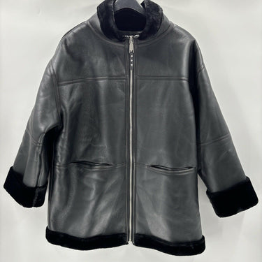 NWOT Rebecca Minkoff Women Faux Fur Lined Full Zip Fashion Jacket, Black Size XL Rebecca Minkoff