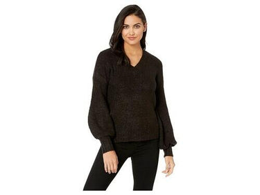 kensie Fuzzy Boucle Sweater KSDK5922 (Black) Women's Sweater kensie