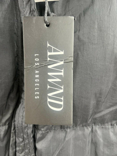 AMWND Los Angeles Jacket Womens Black Cropped Puffer Hooded Zip Winter Coat S AMWND Los Angeles