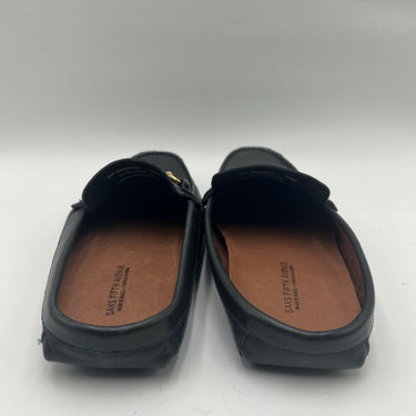 Men’s Saks Fifth Avenue Dark Gray Leather horsebit slip-on loafers Mules Size 10 Saks Fifth Avenue