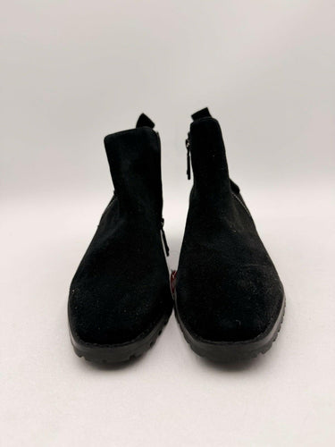 BLONDO WOMEN'S SAMARA ANKLE SIDE ZIP BOOT BLACK SUEDE SIZE 7.5M