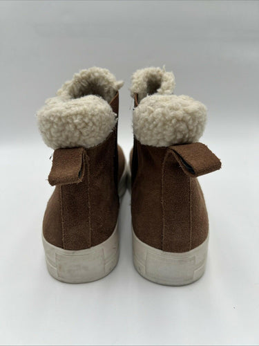 Saks Fifth Avenue "Justina" Faux Fur Slip-On Suede Sneaker Boot Size 9.5M Saks Fifth Avenue