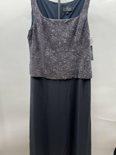 Alex Evenings Smoke Silver Popover Dress Long Formal Mother Bride 18 Only Dress Alex Evenings