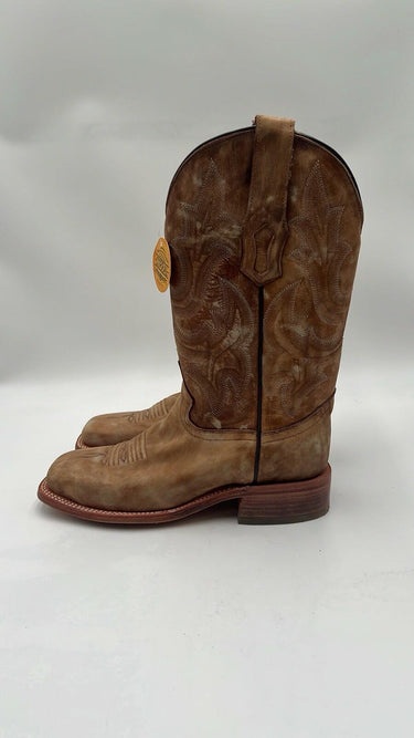 Women’s Corral Sand Leather Pull On Square Toe Boots Size 7.5M Corral Boots