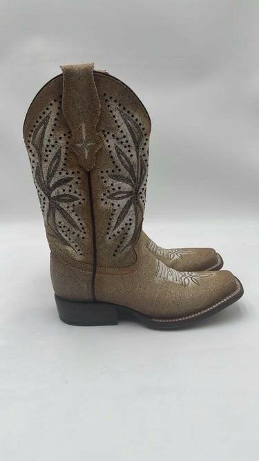 Circle G Brown Embroidered Leather Square Toe Western Boots Women’s Size 6.5M Circle G