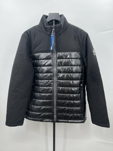 Nautica Jacket Mens Black Hybrid Puffer Water Resistant Wind Resistant Warm S Nautica