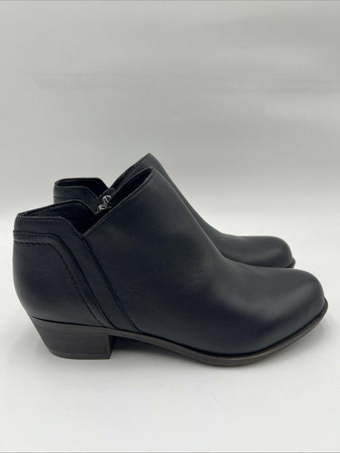 Women's Lucky Brand Barlina Side Zip Bootie Black Leather Size 7.5W Lucky Brand