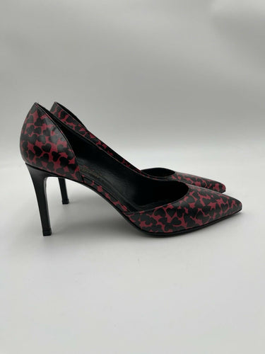 Saint Laurent Calfskin Heart Print D'Orsay Paris 105 Pumps Size 39 Saint Laurent