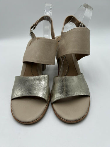 Sofft Block Heel Slingback Sandals Beige Gold Size 11