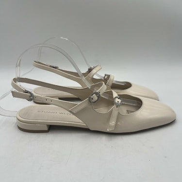 Stuart Weitzman Mary Jane slingback low-block Off White Patent heels Size 9B Stuart Weitzman