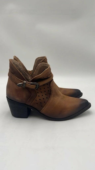 Circle G Cut Out Ankle Boot Brown Womens Size 10M Circle G
