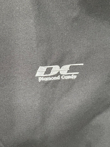 Diamond Candy Waterproof Hooded Rain Jacket Black Reflective NWOT Size L