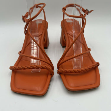 Marc Fisher Malyn Strappy Block Heel Sandal in vibrant orange Size 7.5M Marc Fisher