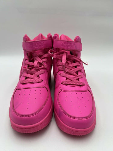 Troop High Top Sneakers Hot Pink Neon Basketball Shoes Strap US 7