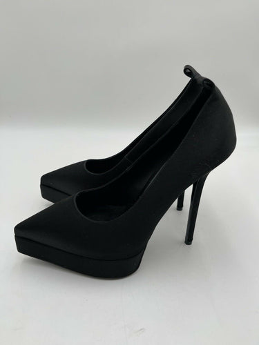 Versace Lycia satin platform pumps in BlackAnkle Straps Size 39.5 Versace