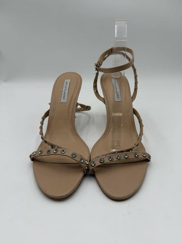 Women’s Saks Fifth Avenue nude strappy heels rhinestone Size 10M