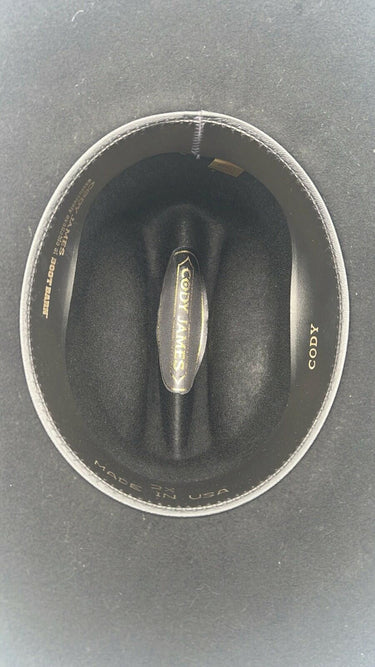 Cody James 5X Black Felt Open Crown Cowboy Hat Wide Brim S Cody James