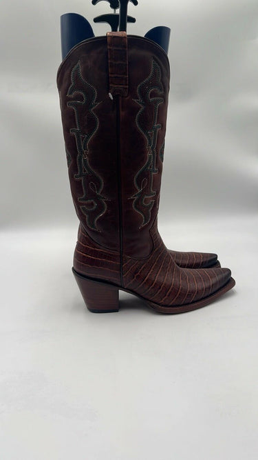 Idyllwind Women's Frisk Me Printed Leather Western Boots Brown Size 8B IDYLLWIND