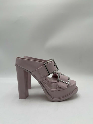 Alexander McQueen 120mm leather platform mules in light pink Size 36 Alexander McQueen